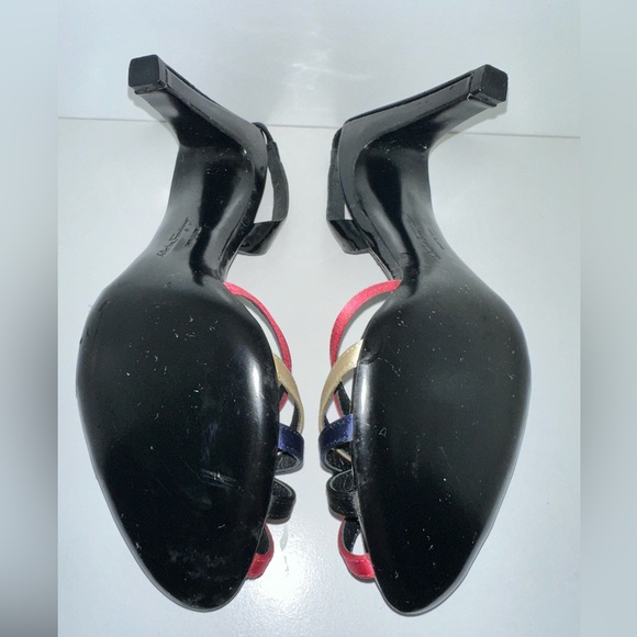 Salvatore Ferragamo Black and Pink Slingback Heels - Picture 7 of 8